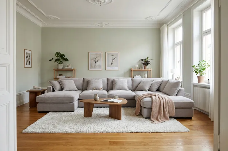 Rossita Lyx 5-sits Högervänd U-formad Extra djup Soffa med Divan och Schäslong i Chenille - Grå/Brun - Möbler - Vardagsrum - Soffor - U-soffor
