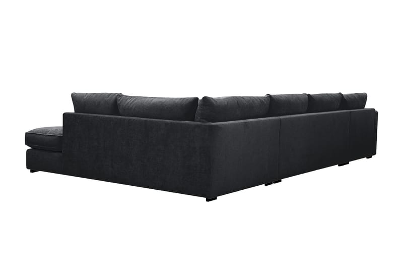 Rossita Lyx 5-sits Högervänd U-formad Extra djup Soffa med Divan och Schäslong i Chenille - Svart - Möbler - Vardagsrum - Soffor - U-soffor