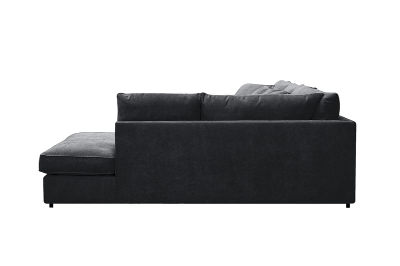 Rossita Lyx 5-sits Högervänd U-formad Extra djup Soffa med Divan och Schäslong i Chenille - Svart - Möbler - Vardagsrum - Soffor - U-soffor
