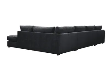 Rossita Lyx 5-sits Högervänd U-formad Extra djup Soffa med Divan och Schäslong i Chenille - Trenza 01, Svart Chenille - Möbler - Vardagsrum - Soffor - U-soffor