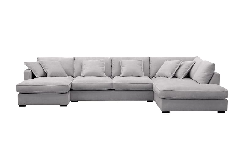Rossita Lyx 5-sits Högervänd U-formad Extra djup Soffa med Divan och Schäslong i Chenille - Trenza 03, Grå Chenille - Möbler - Vardagsrum - Soffor - U-soffor