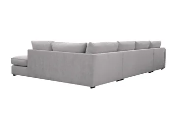 Rossita Lyx 5-sits Högervänd U-formad Extra djup Soffa med Divan och Schäslong i Chenille - Trenza 03, Grå Chenille - Möbler - Vardagsrum - Soffor - U-soffor