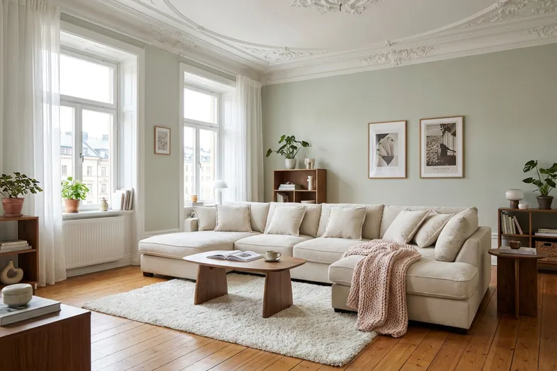 Rossita Lyx 5-sits Högervänd U-formad Extra djup Soffa med Divan och Schäslong i Chenille - Trenza 06, Beige Chenille - Möbler - Vardagsrum - Soffor - U-soffor