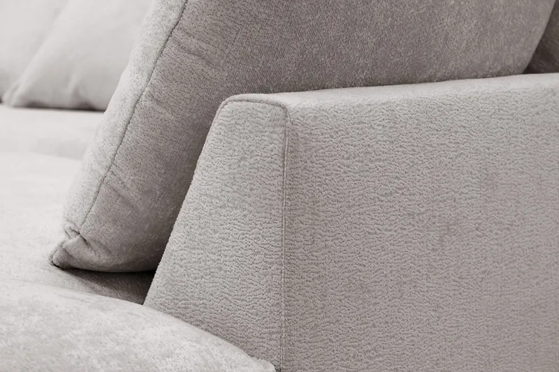 Rossita Lyx 5-sits Högervänd U-formad Extra djup Soffa med Divan och Schäslong i Chenille - Trenza 08, Grå/Brun Chenille - Möbler - Vardagsrum - Soffor - U-soffor