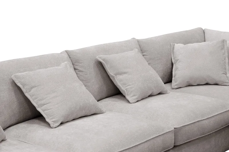 Rossita Lyx 5-sits Högervänd U-formad Extra djup Soffa med Divan och Schäslong i Chenille - Trenza 08, Grå/Brun Chenille - Möbler - Vardagsrum - Soffor - U-soffor