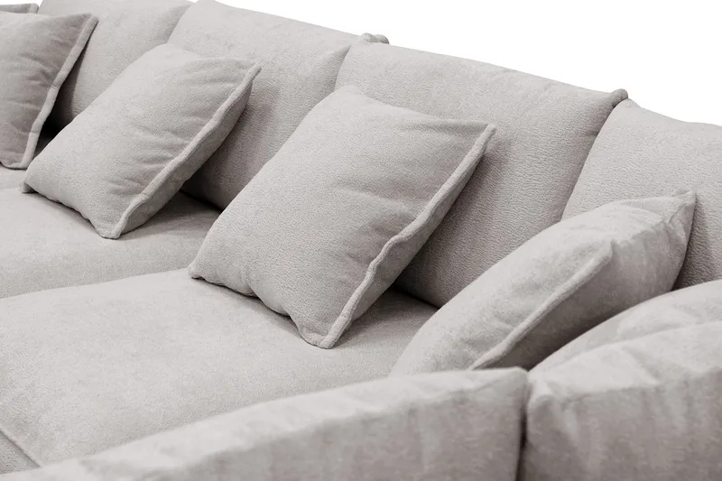 Rossita Lyx 5-sits Högervänd U-formad Extra djup Soffa med Divan och Schäslong i Chenille - Trenza 08, Grå/Brun Chenille - Möbler - Vardagsrum - Soffor - U-soffor