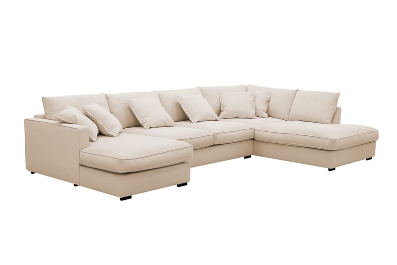 Rossita Lyx 5-sits Högervänd U-formad Extra djup Soffa med Divan och Schäslong i Manchester - Beige - Möbler - Vardagsrum - Soffor - U-soffor