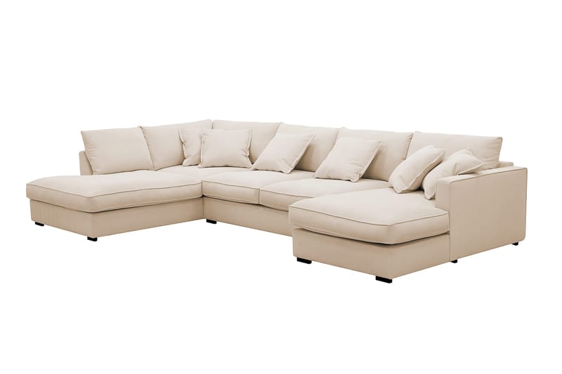 Rossita Lyx 5-sits Högervänd U-formad Extra djup Soffa med Divan och Schäslong i Manchester - Beige - Möbler - Vardagsrum - Soffor - U-soffor