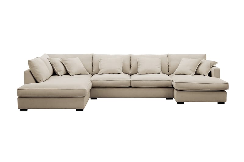 Rossita Lyx 5-sits Högervänd U-formad Extra djup Soffa med Divan och Schäslong i Manchester, Kräm