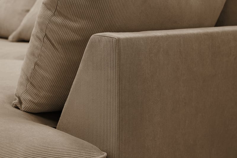 Rossita Lyx 5-sits Högervänd U-formad Extra djup Soffa med Divan och Sch äslong i Manchester - Ljusbrun - Möbler - Vardagsrum - Soffor - U-soffor