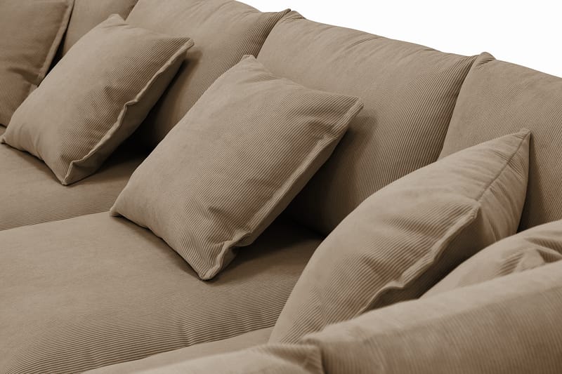 Rossita Lyx 5-sits Högervänd U-formad Extra djup Soffa med Divan och Schäslong i Manchester - Ljusbrun - Möbler - Vardagsrum - Soffor - U-soffor
