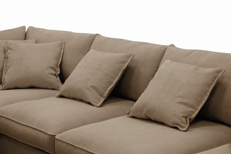 Rossita Lyx 5-sits Högervänd U-formad Extra djup Soffa med Divan och Schäslong i Manchester - Ljusbrun - Möbler - Vardagsrum - Soffor - U-soffor