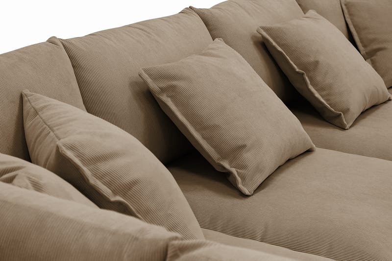 Rossita Lyx 5-sits Högervänd U-formad Extra djup Soffa med Divan och Schäslong i Manchester - Ljusbrun - Möbler - Vardagsrum - Soffor - U-soffor