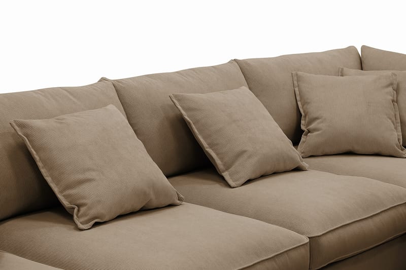 Rossita Lyx 5-sits Högervänd U-formad Extra djup Soffa med Divan och Schäslong i Manchester - Ljusbrun - Möbler - Vardagsrum - Soffor - U-soffor