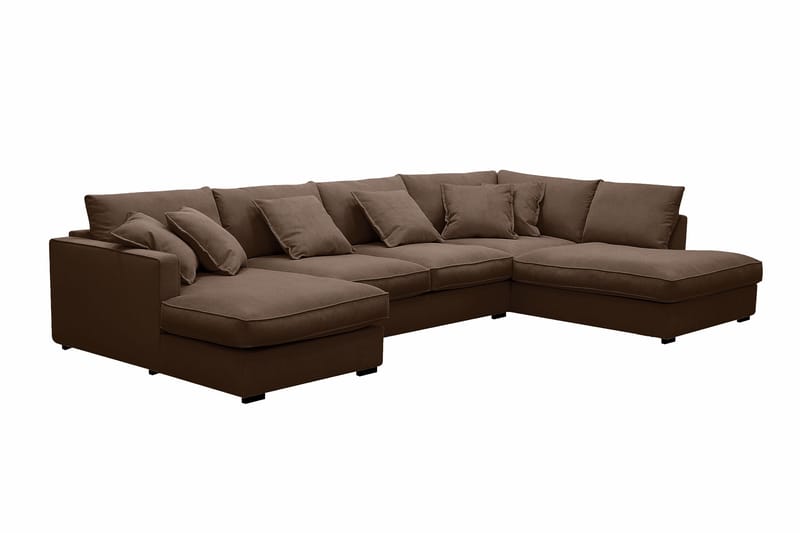 Rossita Lyx 5-sits Högervänd U-formad Extra djup Soffa med Divan och Schäslong i Manchester - Mörkbrun - Möbler - Vardagsrum - Soffor - U-soffor