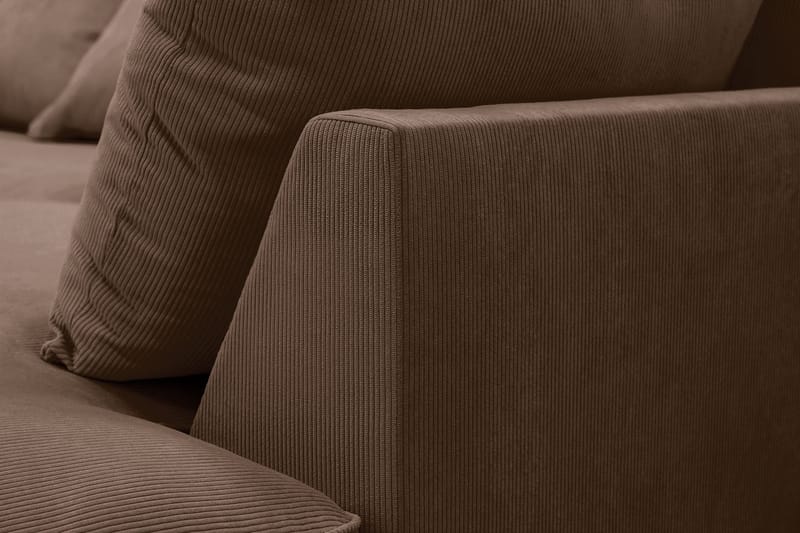 Rossita Lyx 5-sits Högervänd U-formad Extra djup Soffa med Divan och Schäslong i Manchester - Mörkbrun - Möbler - Vardagsrum - Soffor - U-soffor