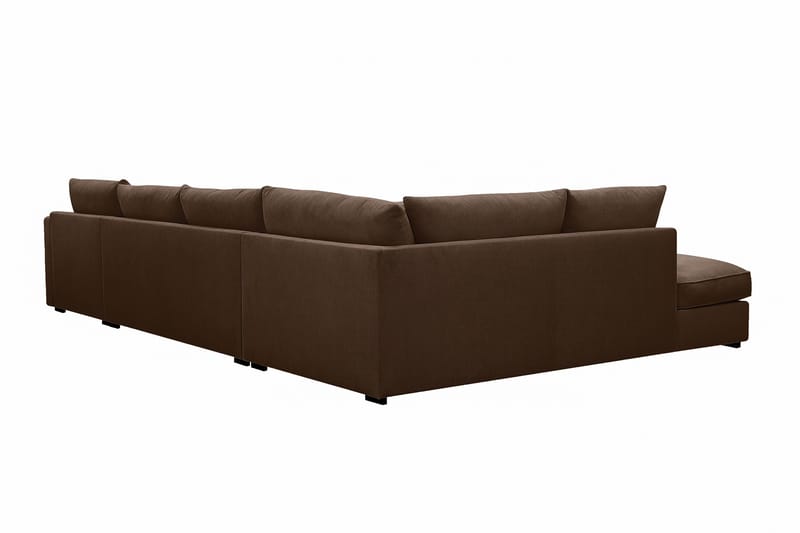Rossita Lyx 5-sits Högervänd U-formad Extra djup Soffa med Divan och Schäslong i Manchester - Mörkbrun - Möbler - Vardagsrum - Soffor - U-soffor