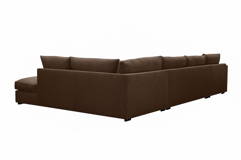 Rossita Lyx 5-sits Högervänd U-formad Extra djup Soffa med Divan och Schäslong i Manchester - Mörkbrun - Möbler - Vardagsrum - Soffor - U-soffor