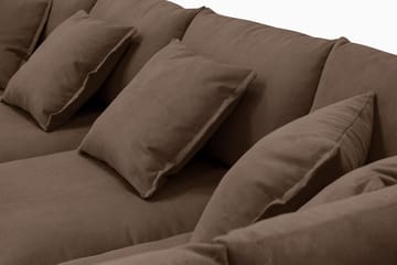 Rossita Lyx 5-sits Högervänd U-formad Extra djup Soffa med Divan och Schäslong i Manchester - Mörkbrun - Möbler - Vardagsrum - Soffor - U-soffor