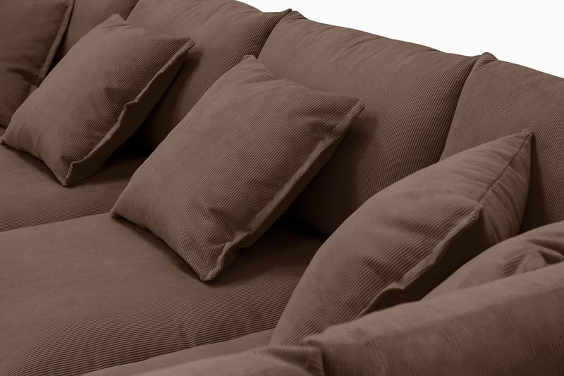 Rossita Lyx 5-sits Högervänd U-formad Extra djup Soffa med Divan och Schäslong i Manchester - Mörkbrun - Möbler - Vardagsrum - Soffor - U-soffor