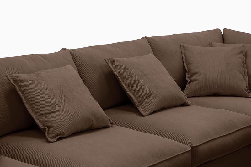 Rossita Lyx 5-sits Högervänd U-formad Extra djup Soffa med Divan och Schäslong i Manchester - Mörkbrun - Möbler - Vardagsrum - Soffor - U-soffor