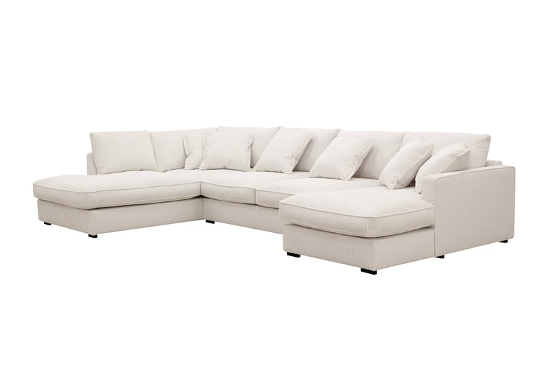 Rossita Lyx 5-sits Högervänd U-formad Extra djup Soffa med Divan och Schäslong i Manchester - Naturvit - Möbler - Vardagsrum - Soffor - U-soffor