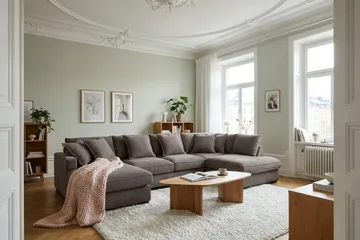 Rossita Lyx 5-sits Högervänd U-formad Extra djup Soffa med Divan och Schäslong i Manchester - Taupe - Möbler - Vardagsrum - Soffor - U-soffor
