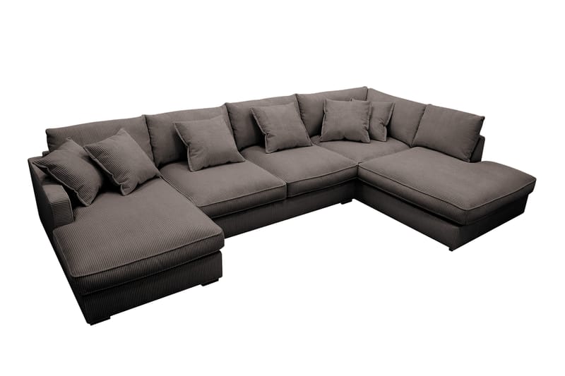 Rossita Lyx 5-sits Högervänd U-formad Extra djup Soffa med Divan och Schäslong i Manchester - Taupe - Möbler - Vardagsrum - Soffor - U-soffor