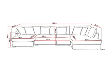 Rossita Lyx 5-sits Högervänd U-formad Extra djup Soffa med Divan och Schäslong i Manchester - Taupe - Möbler - Vardagsrum - Soffor - U-soffor