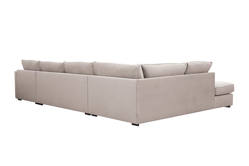 Rossita Lyx 5-sits Högervänd U-formad Extra djup Soffa med Divan och Schäslong i Sammet - Beige - Möbler - Vardagsrum - Soffor - Sammetssoffor