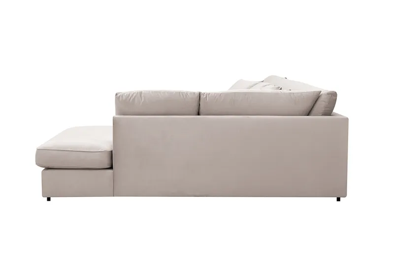 Rossita Lyx 5-sits Högervänd U-formad Extra djup Soffa med Divan och Schäslong i Sammet - Beige - Möbler - Vardagsrum - Soffor - Sammetssoffor