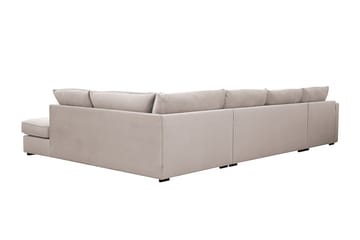 Rossita Lyx 5-sits Högervänd U-formad Extra djup Soffa med Divan och Schäslong i Sammet - Beige - Möbler - Vardagsrum - Soffor - Sammetssoffor
