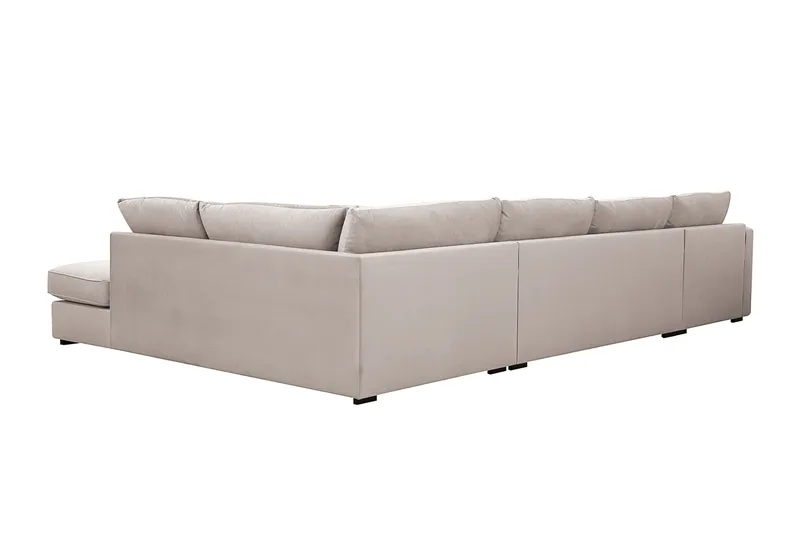 Rossita Lyx 5-sits Högervänd U-formad Extra djup Soffa med Divan och Schäslong i Sammet - Beige - Möbler - Vardagsrum - Soffor - Sammetssoffor