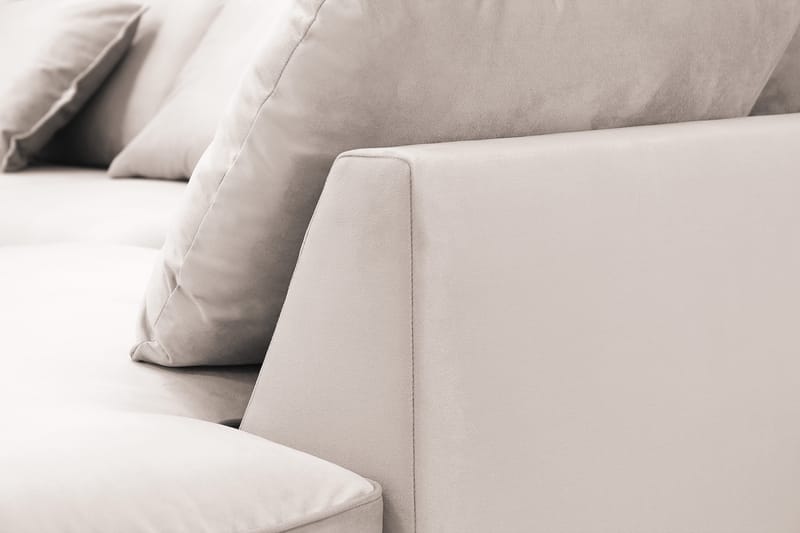 Rossita Lyx 5-sits Högervänd U-formad Extra djup Soffa med Divan och Schäslong i Sammet - Beige - Möbler - Vardagsrum - Soffor - Sammetssoffor