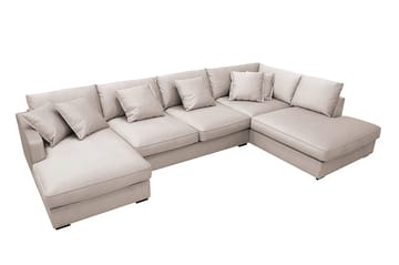 Rossita Lyx 5-sits Högervänd U-formad Extra djup Soffa med Divan och Schäslong i Sammet - Beige - Möbler - Vardagsrum - Soffor - Sammetssoffor