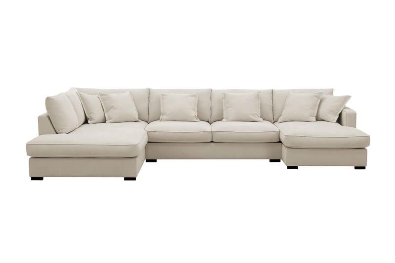 Rossita Lyx 5-sits Högervänd U-formad Extra djup Soffa med Divan och Schäslong i Tyg, Beige