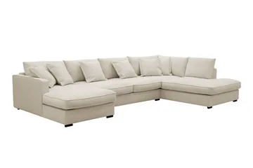 Rossita Lyx 5-sits Högervänd U-formad Extra djup Soffa med Divan och Schäslong i Tyg - Beige - Möbler - Vardagsrum - Soffor - U-soffor