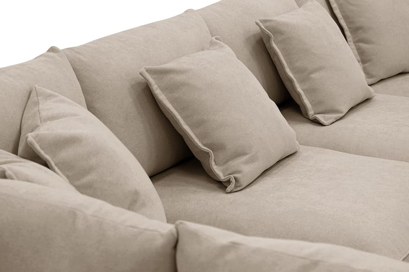 Rossita Lyx 5-sits Högervänd U-formad Extra djup Soffa med Divan och Schäslong i Tyg - Brun - Möbler - Vardagsrum - Soffor - U-soffor