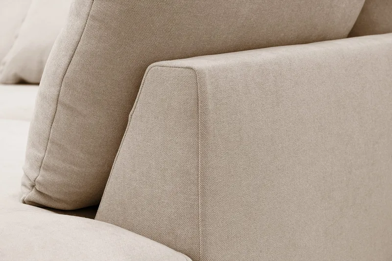 Rossita Lyx 5-sits Högervänd U-formad Extra djup Soffa med Divan och Schäslong i Tyg - Ljusbrun - Möbler - Vardagsrum - Soffor - U-soffor