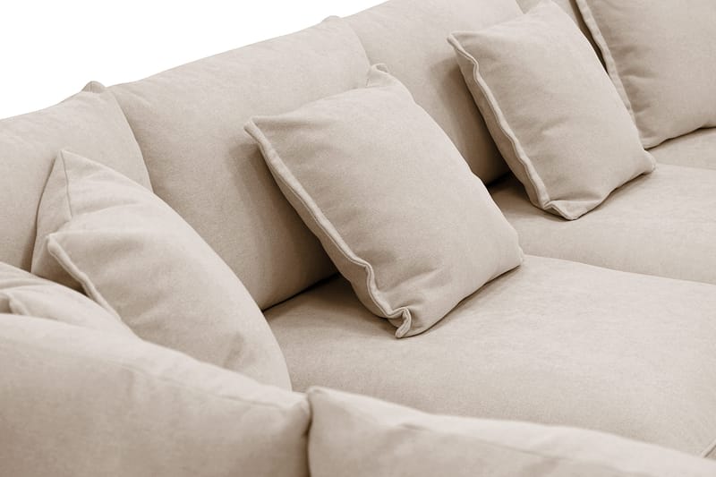 Rossita Lyx 5-sits Högervänd U-formad Extra djup Soffa med Divan och Schäslong i Tyg - Ljusbrun - Möbler - Vardagsrum - Soffor - U-soffor