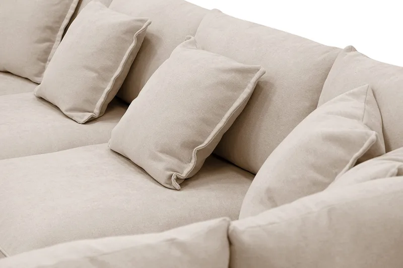 Rossita Lyx 5-sits Högervänd U-formad Extra djup Soffa med Divan och Schäslong i Tyg - Ljusbrun - Möbler - Vardagsrum - Soffor - U-soffor