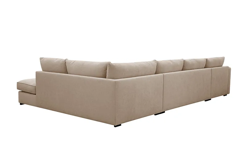 Rossita Lyx 5-sits Högervänd U-formad Extra djup Soffa med Divan och Schäslong i Tyg - Ljusbrun - Möbler - Vardagsrum - Soffor - U-soffor
