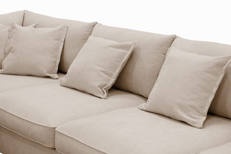 Rossita Lyx 5-sits Högervänd U-formad Extra djup Soffa med Divan och Schäslong i Tyg - Ljusbrun - Möbler - Vardagsrum - Soffor - U-soffor