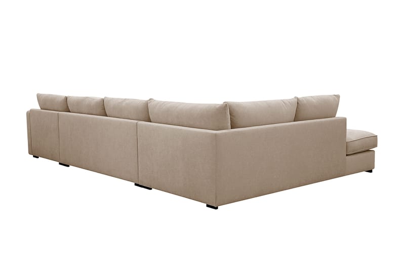 Rossita Lyx 5-sits Högervänd U-formad Extra djup Soffa med Divan och Schäslong i Tyg - Ljusbrun - Möbler - Vardagsrum - Soffor - U-soffor