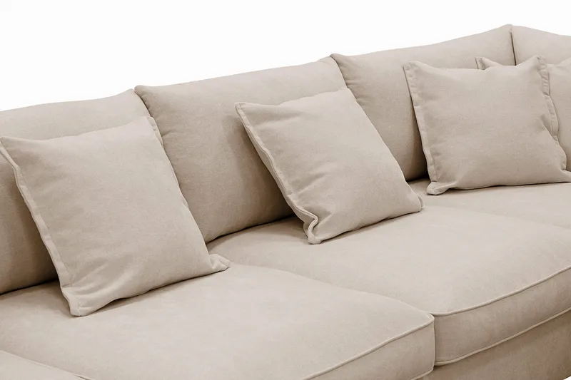 Rossita Lyx 5-sits Högervänd U-formad Extra djup Soffa med Divan och Schäslong i Tyg - Ljusbrun - Möbler - Vardagsrum - Soffor - U-soffor