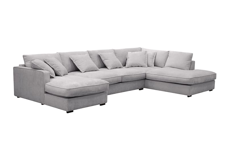 Rossita Lyx 5-sits Vänstervänd U-formad Extra djup Soffa med Divan och Schäslong i Chenille - Grå - Möbler - Vardagsrum - Soffor - U-soffor