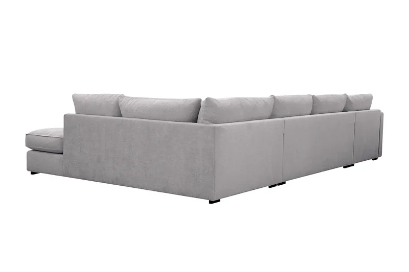 Rossita Lyx 5-sits Vänstervänd U-formad Extra djup Soffa med Divan och Schäslong i Chenille - Grå - Möbler - Vardagsrum - Soffor - U-soffor