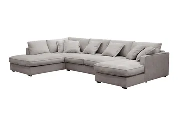 Rossita Lyx 5-sits Vänstervänd U-formad Extra djup Soffa med Divan och Schäslong i Chenille - Grå/Brun - Möbler - Vardagsrum - Soffor - U-soffor
