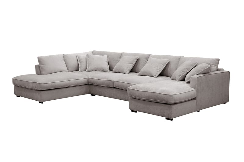 Rossita Lyx 5-sits Vänstervänd U-formad Extra djup Soffa med Divan och Schäslong i Chenille - Grå/Brun - Möbler - Vardagsrum - Soffor - U-soffor