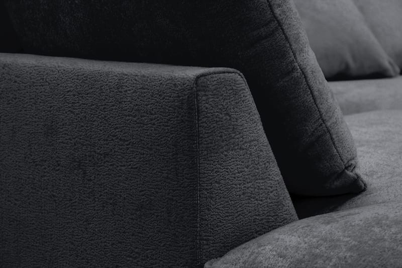Rossita Lyx 5-sits Vänstervänd U-formad Extra djup Soffa med Divan och Schäslong i Chenille - Svart - Möbler - Vardagsrum - Soffor - U-soffor